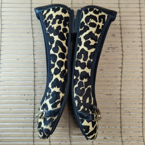 Vionic Spark "Pera" Flats Gold Chain Leopard Calf Hair Orthopedic Designed women - Picture 9 of 11